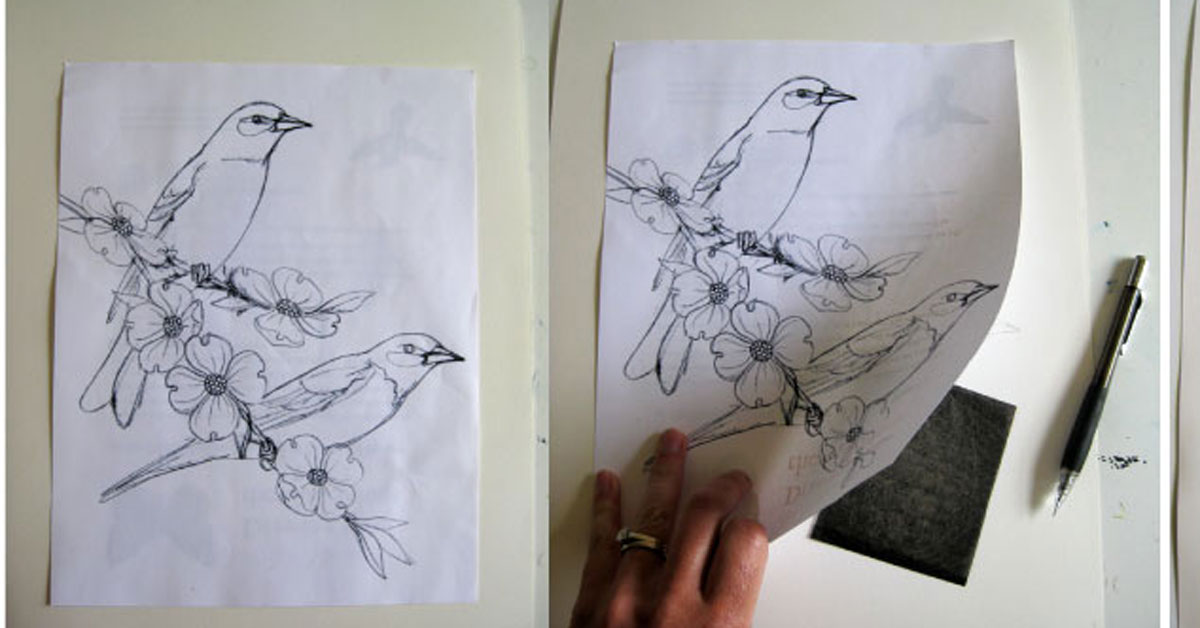 Sketches of orioles with flowers