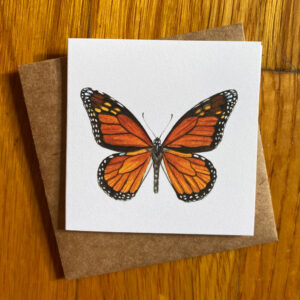 Monarch Butterfly Gift Enclosure Notecard featuring a classic orange and black monarch butterfly