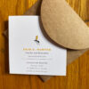 Back of Painted Lady Butterfly Gift Enclosure Notecard with Erin E Hunter logo and scientific name of featured species