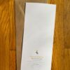 Back of Scarlet Bugler Tall Notecard with Erin E Hunter logo and scientific name of featured species
