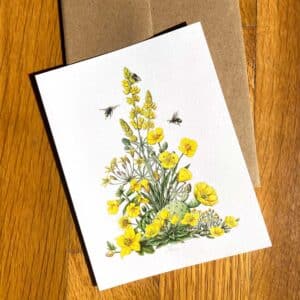 California Wildflowers in Yellow Notecard