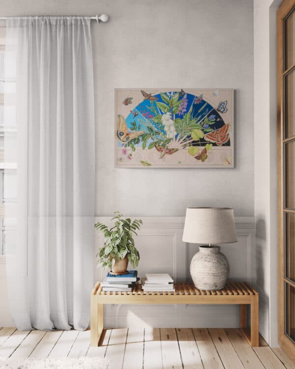 Emergence original painting shown in situ in living room