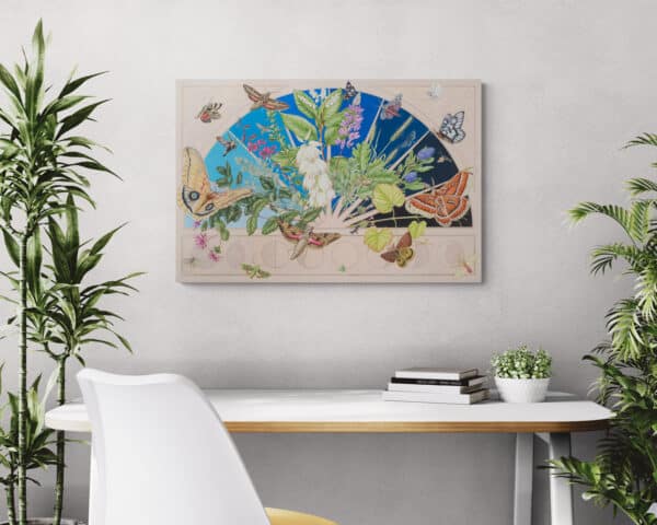 Emergence original painting shown in situ above desk