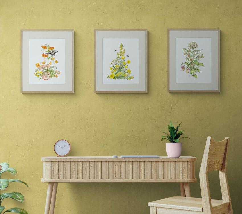 California Wildflowers in Green Original Painting